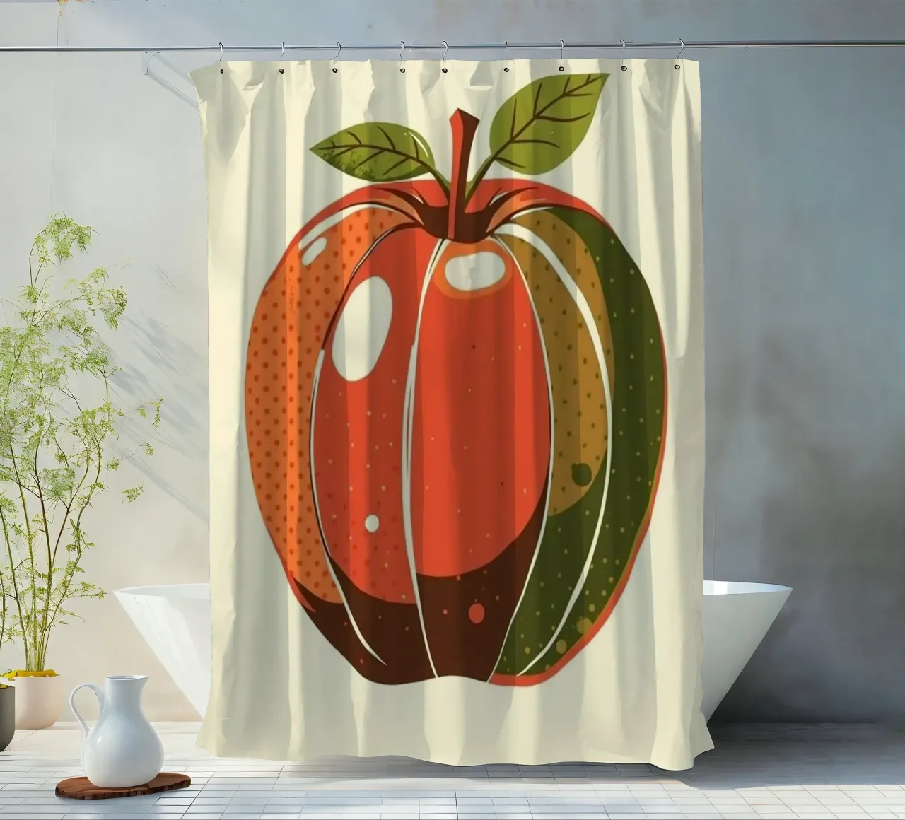 Abstrakte Herbst Apfelernte Duschvorhang von Artistic-shop