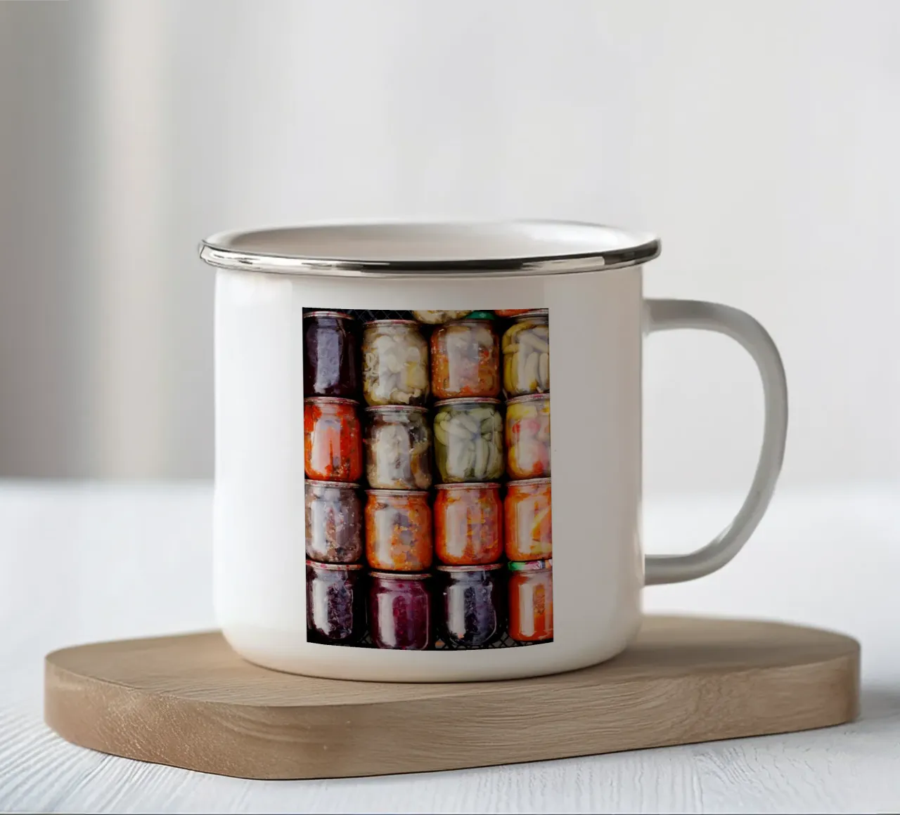 Cibo in Ucraina, sottaceti tazza in smalto da fotokunst