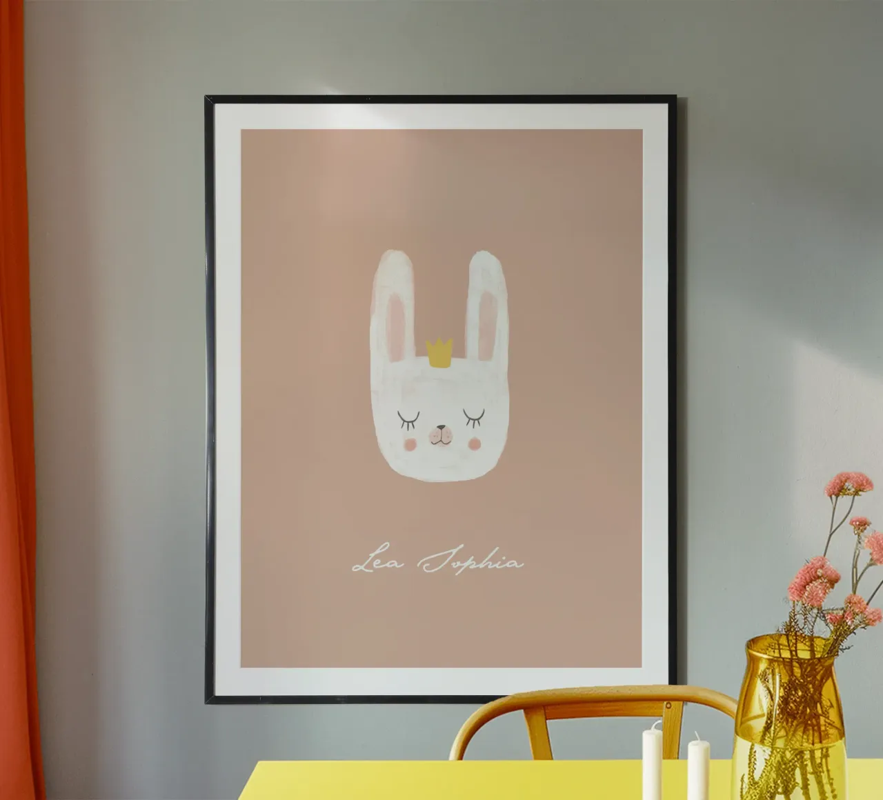 Little rabbit poster with wooden frame by mymia