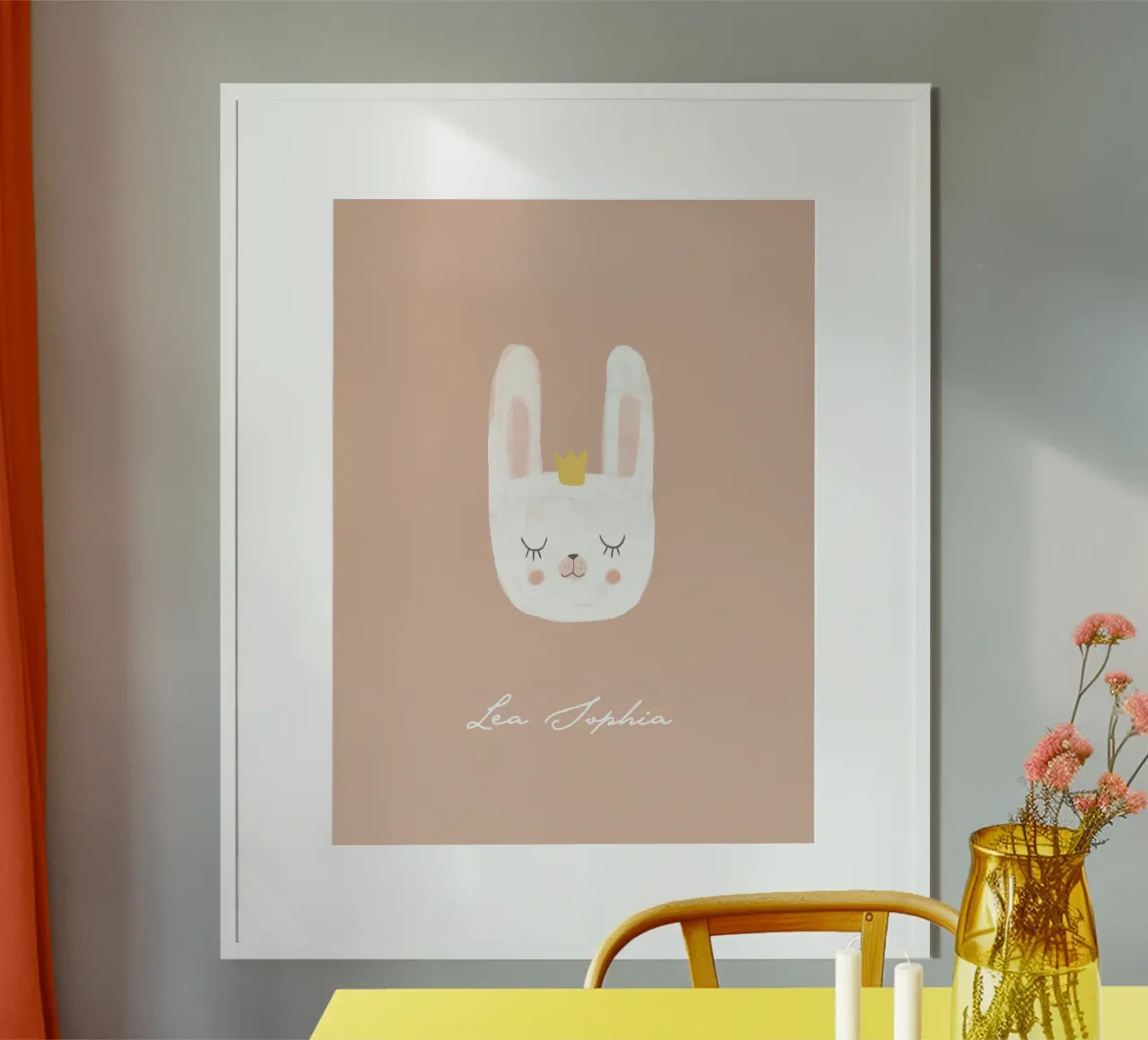 Little rabbit poster with wooden frame by mymia