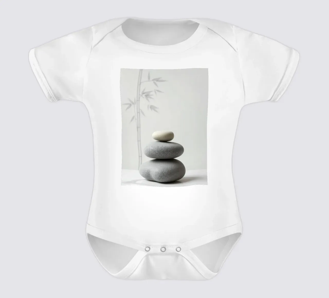 Serenità Zen: Una composizione minimalista body neonato maniche corte da Artistic-shop