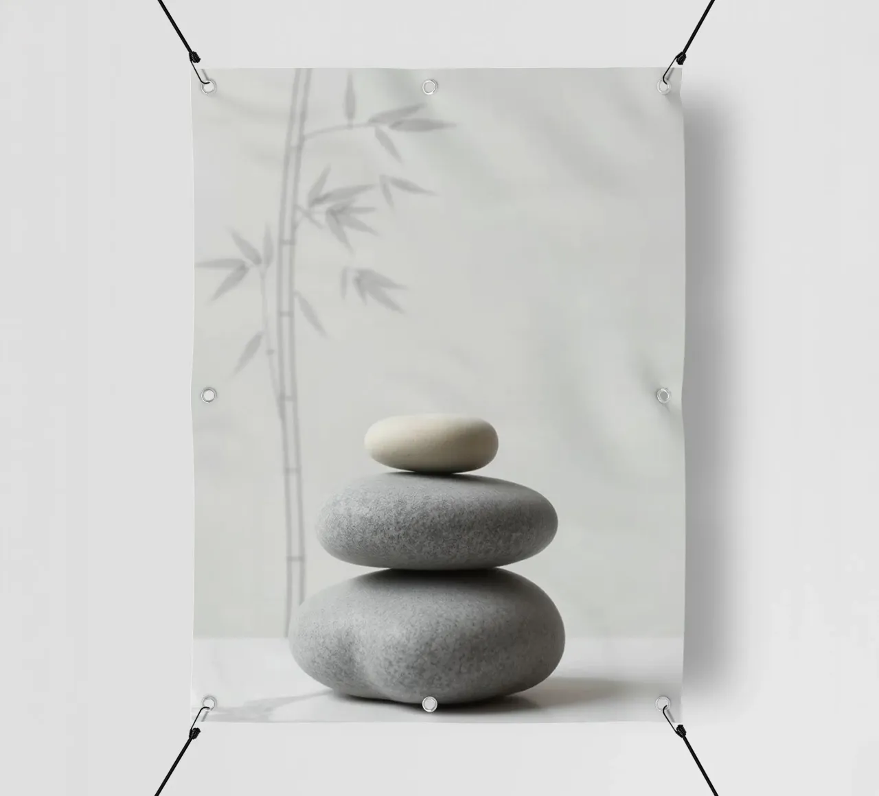 Serenità Zen: Una composizione minimalista telo in pvc da Artistic-shop