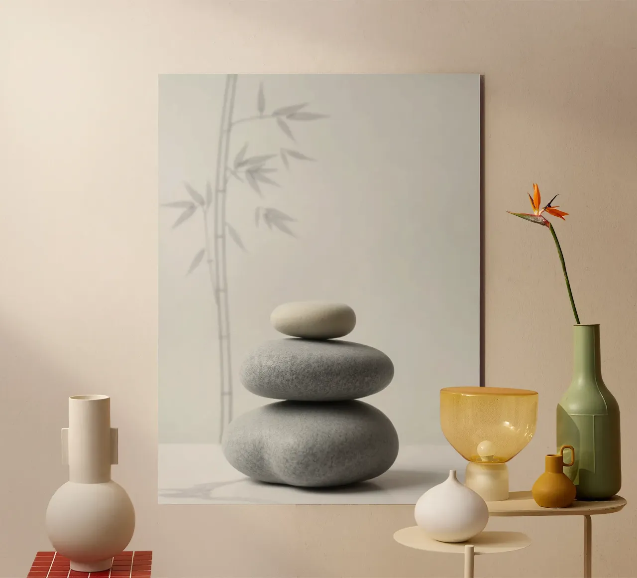 Serenità Zen: Una composizione minimalista alluminio dibond da Artistic-shop