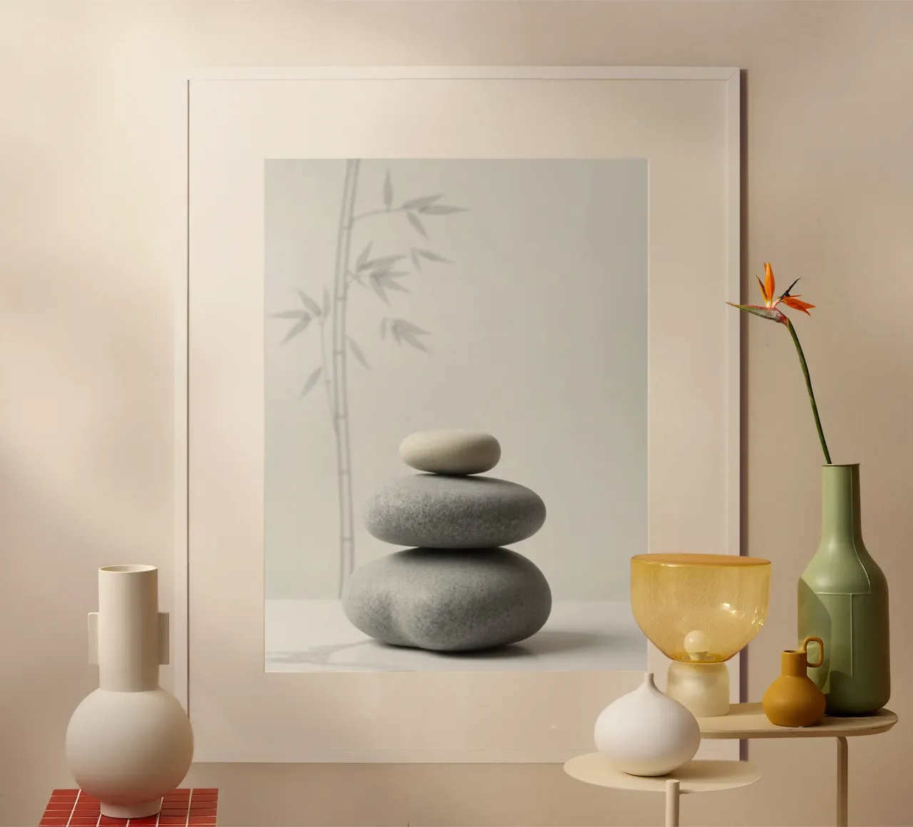 Serenità Zen: Una composizione minimalista carta hahnemühle da Artistic-shop