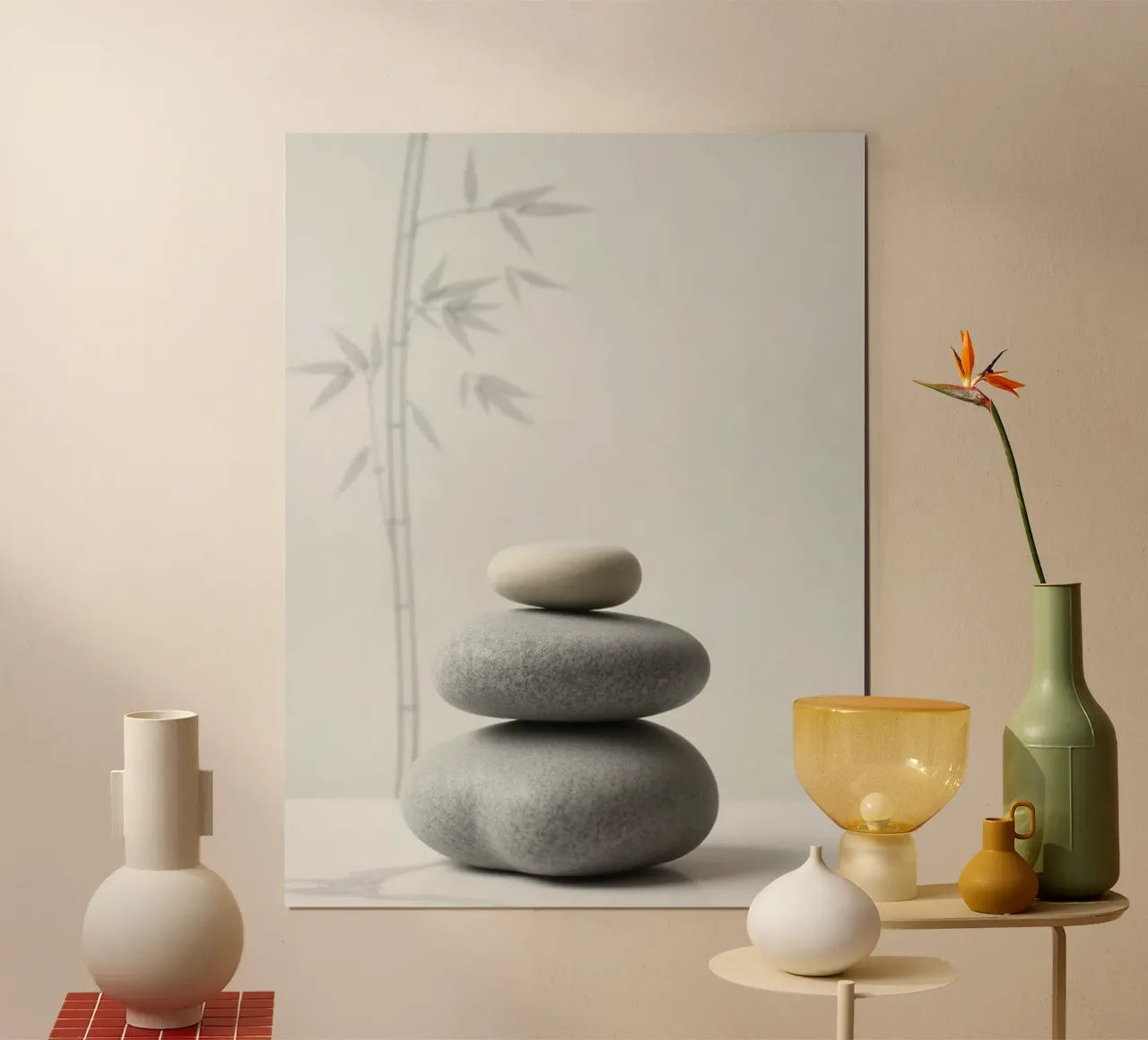 Serenità Zen: Una composizione minimalista carta hahnemühle da Artistic-shop