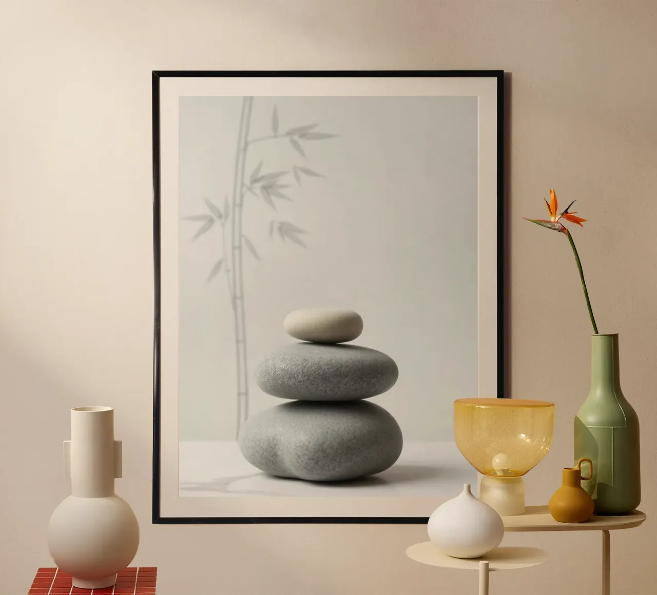 Serenità Zen: Una composizione minimalista carta hahnemühle da Artistic-shop
