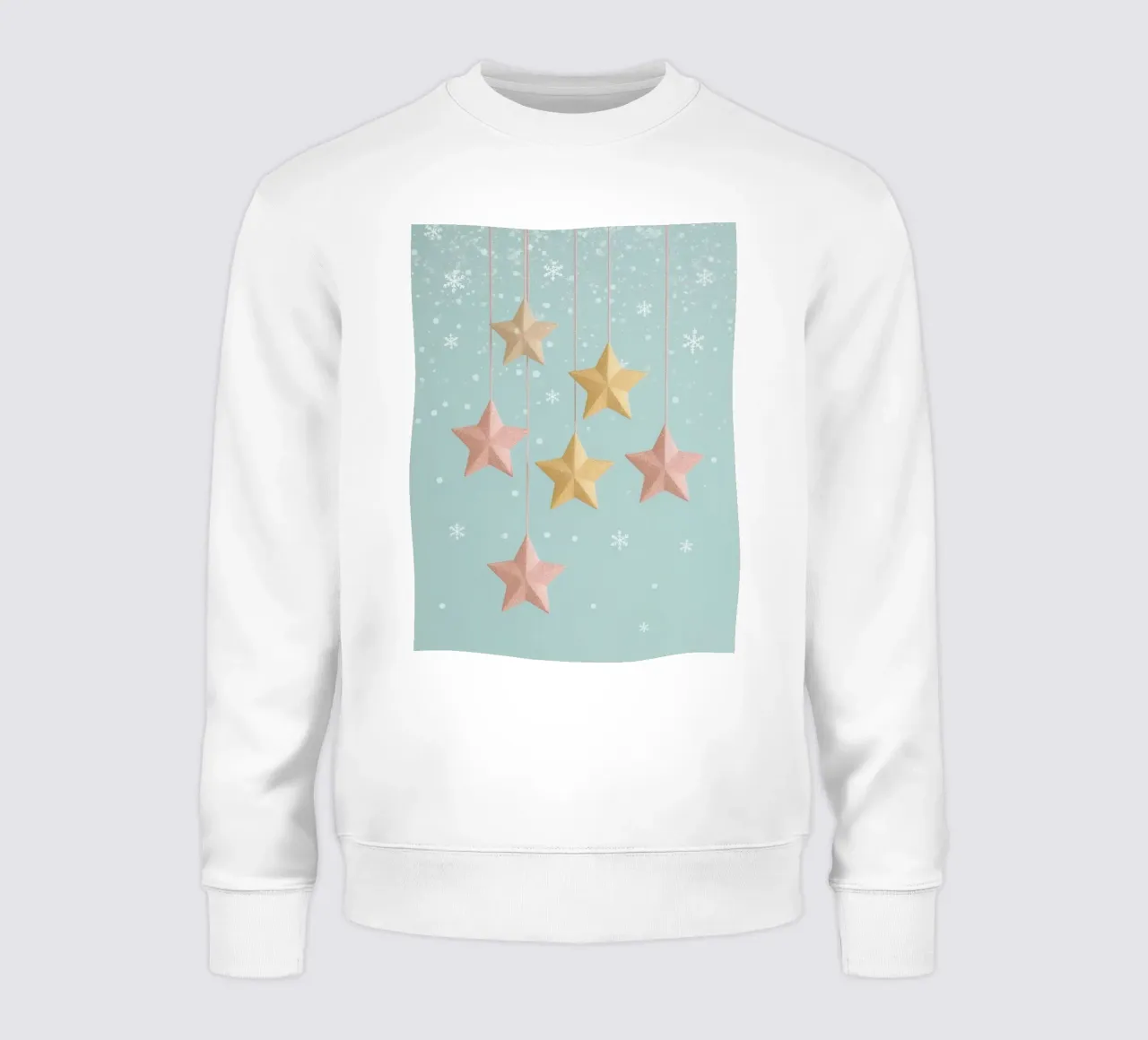 Simpatici ornamenti a forma di stella pastello con fiocchi di neve felpa da DesignDoodle