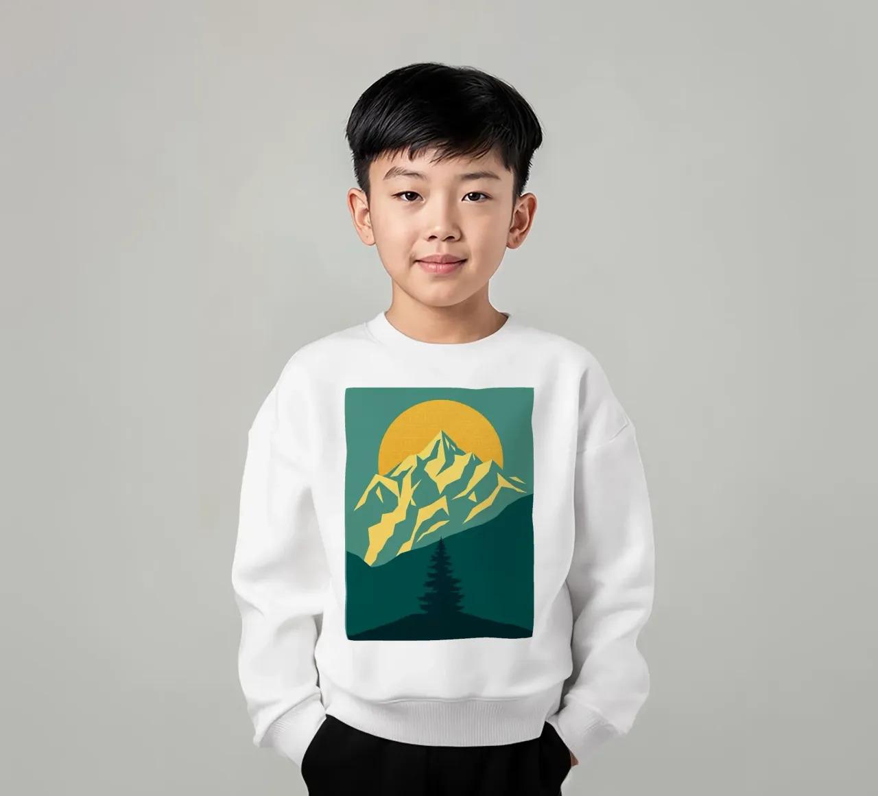 Vertice radioso: Un'alba geometrica felpa bambino da Artistic-shop