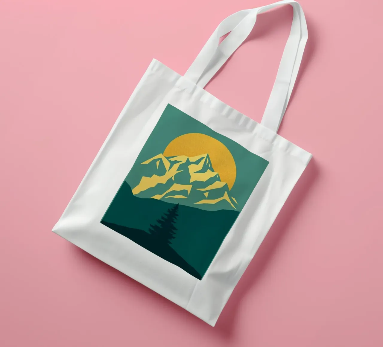 Vertice radioso: Un'alba geometrica borsa in juta da Artistic-shop