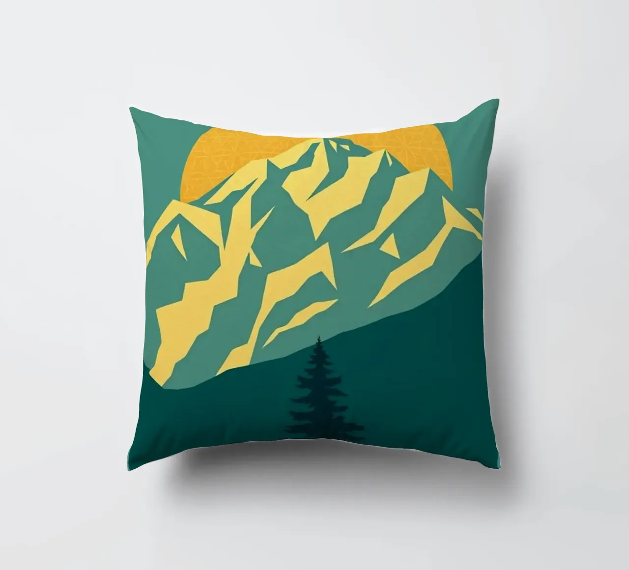 Vertice radioso: Un'alba geometrica cuscino da Artistic-shop