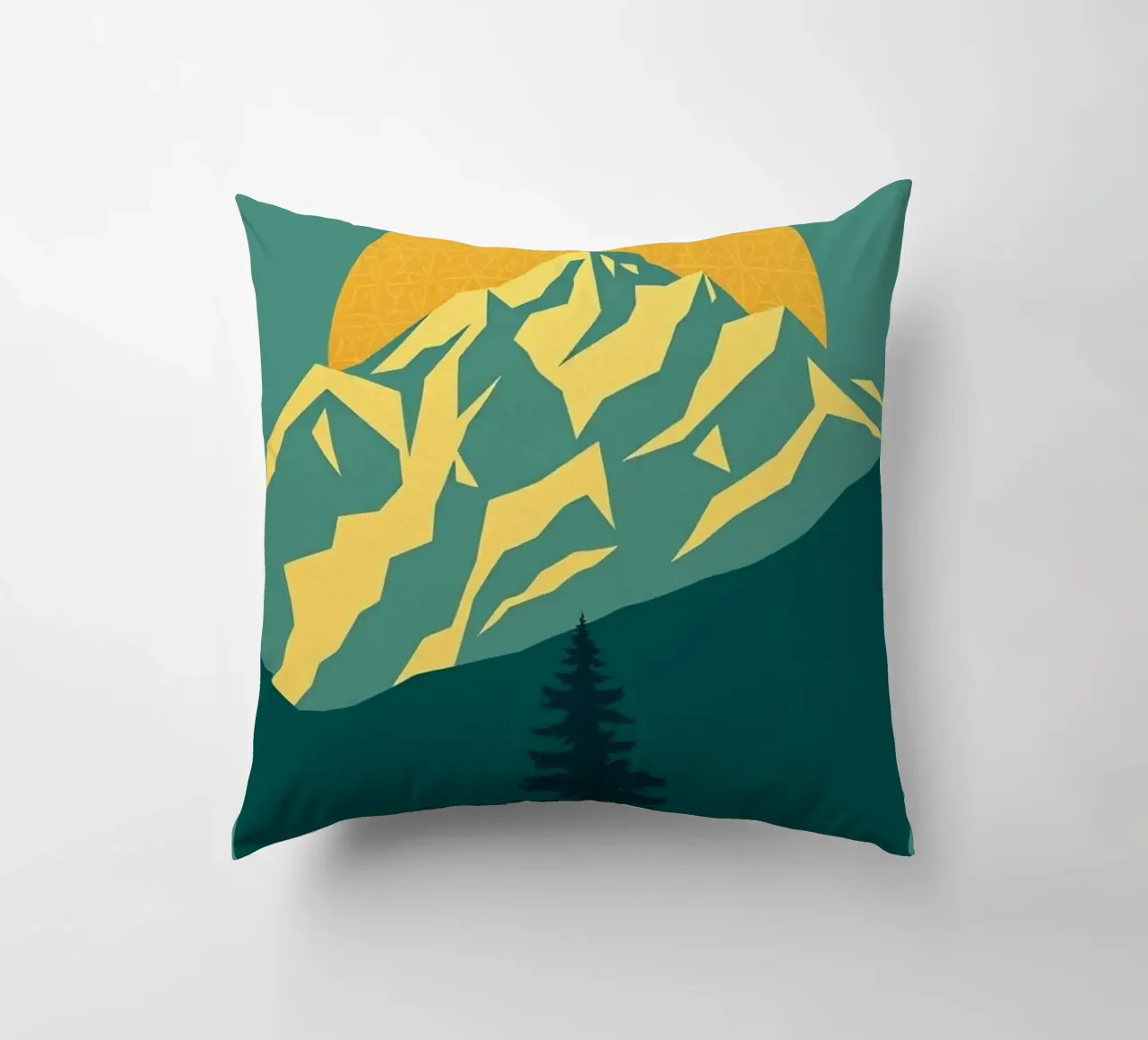 Vertice radioso: Un'alba geometrica cuscino da Artistic-shop