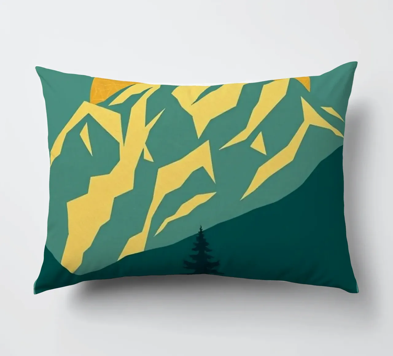 Vertice radioso: Un'alba geometrica cuscino da Artistic-shop