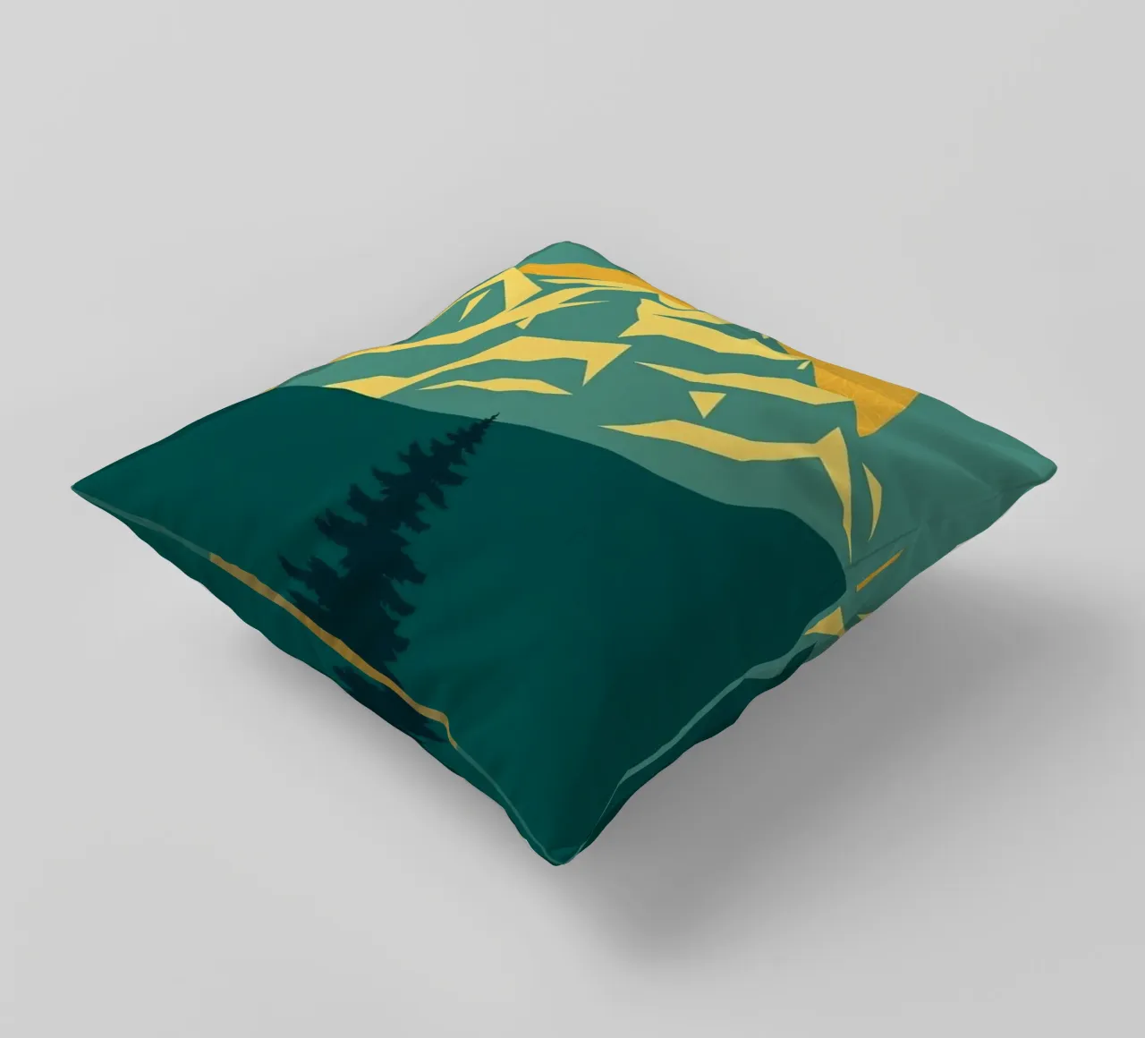 Vertice radioso: Un'alba geometrica cuscino da Artistic-shop