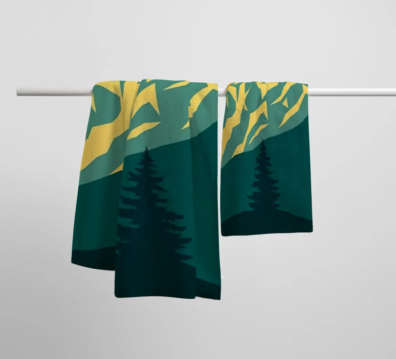 Vertice radioso: Un'alba geometrica asciugamano da bagno da Artistic-shop