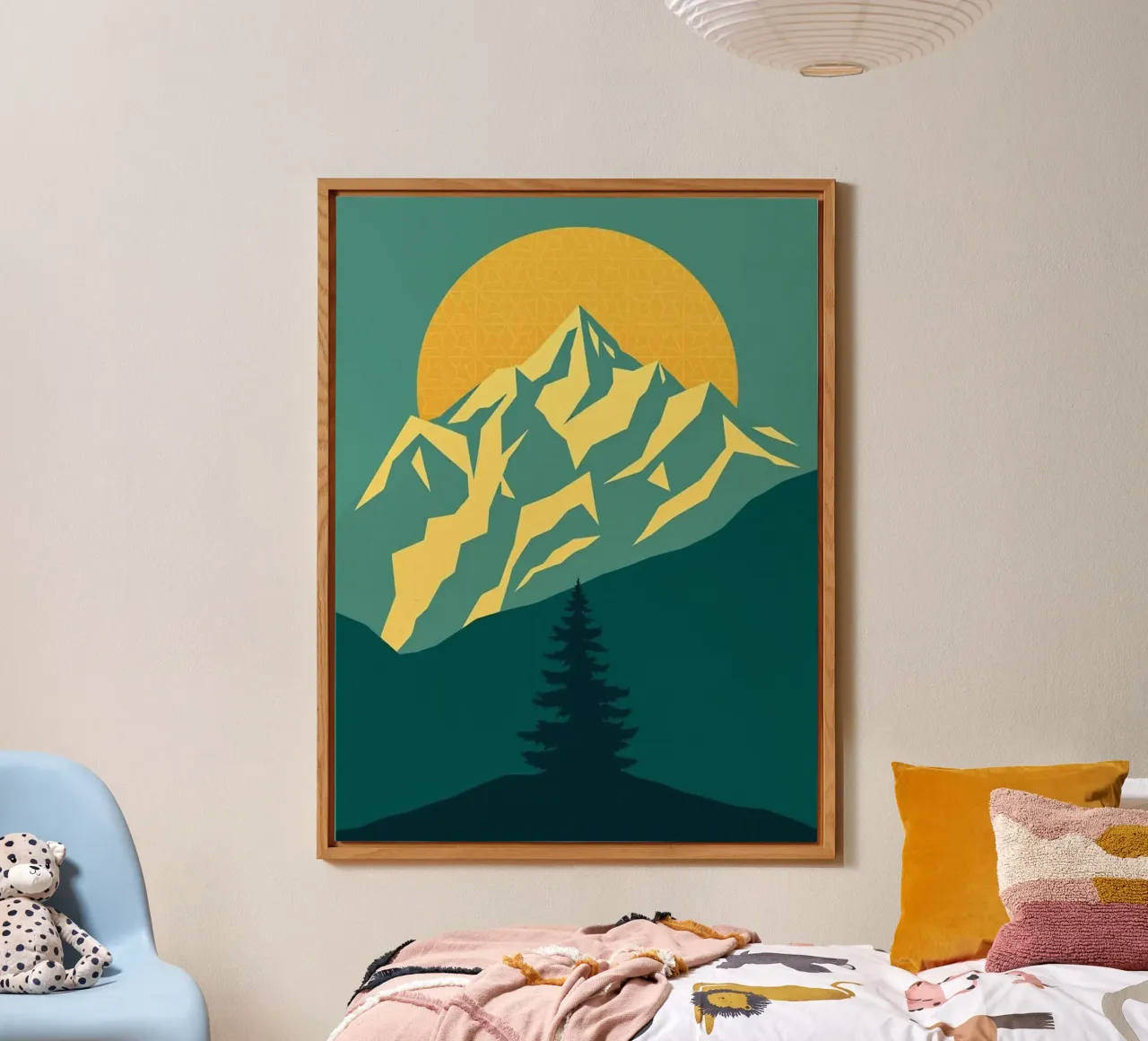 Vertice radioso: Un'alba geometrica alluminio dibond da Artistic-shop