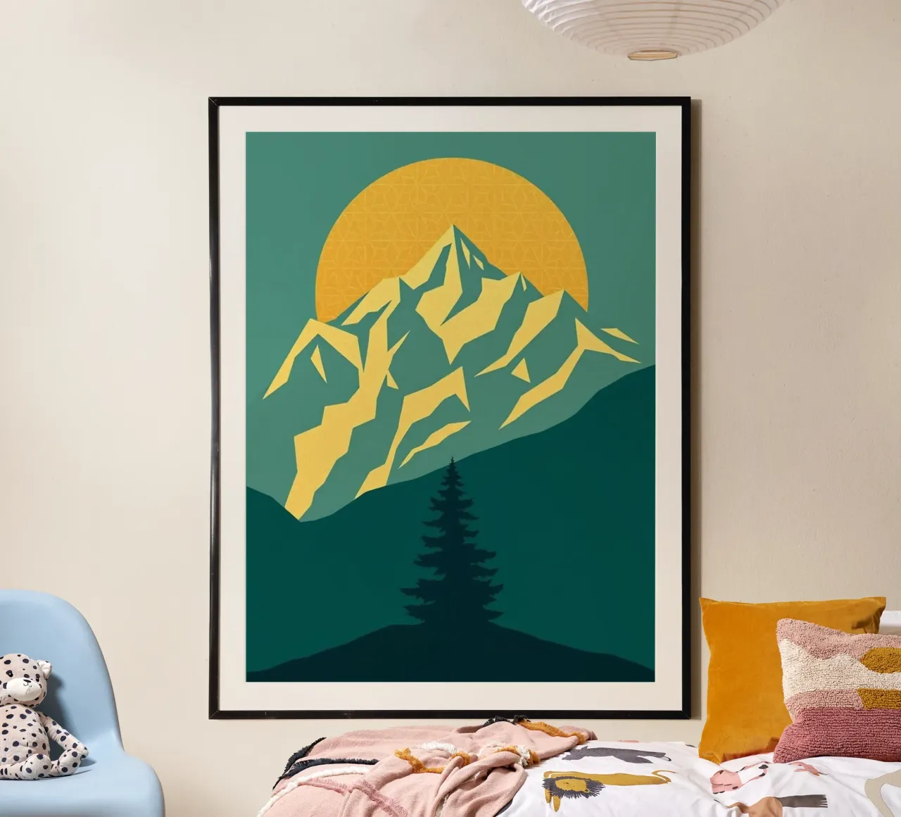 Vertice radioso: Un'alba geometrica carta hahnemühle da Artistic-shop