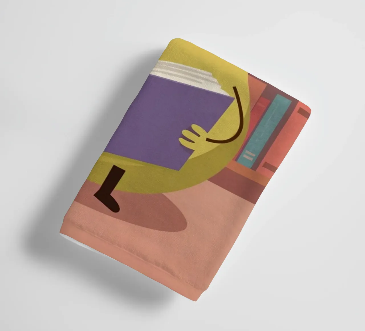 Simpatica pera felice che legge un libro con gli occhiali in biblioteca asciugamano da bagno da DesignDoodle