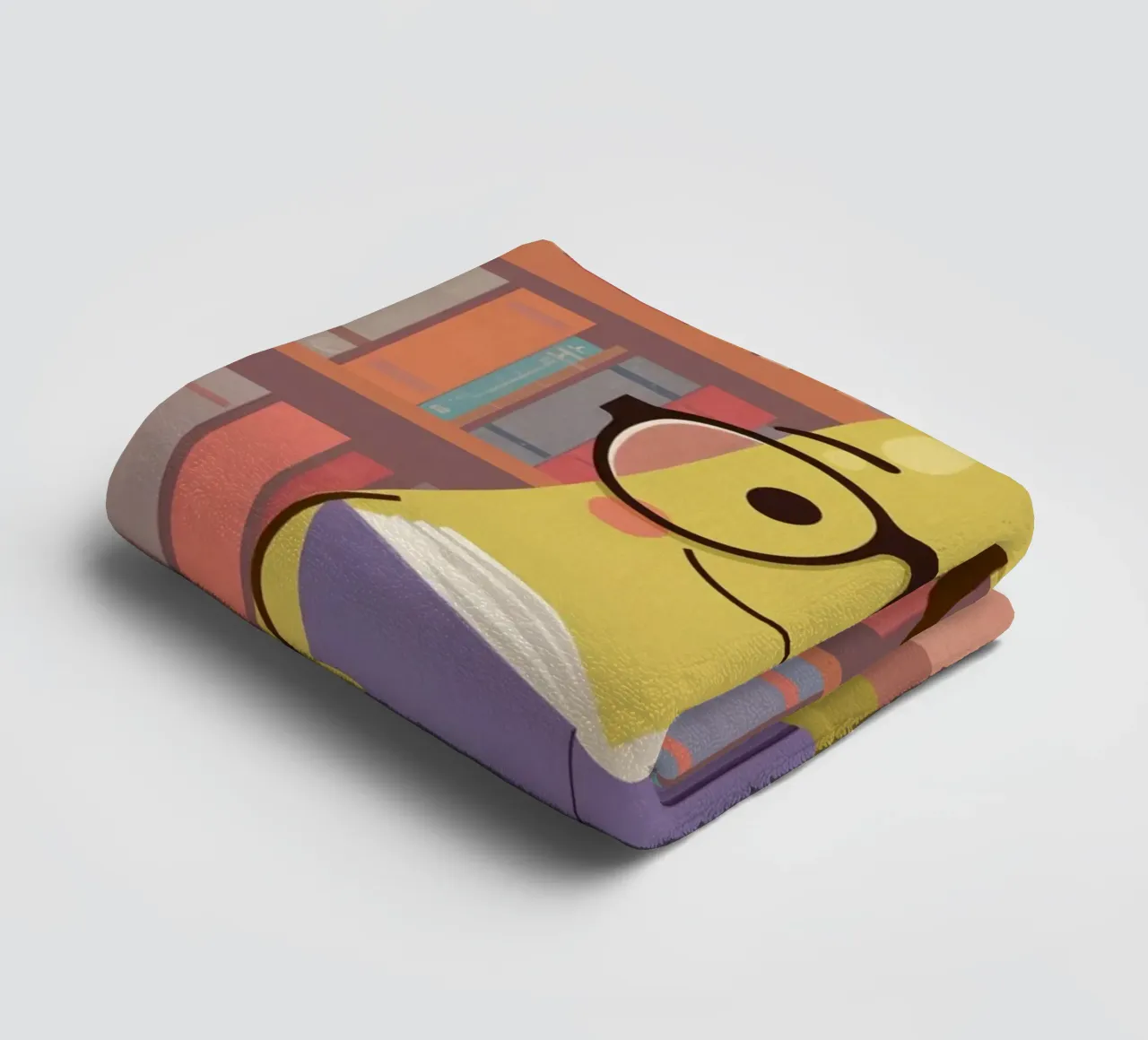 Simpatica pera felice che legge un libro con gli occhiali in biblioteca asciugamano da bagno da DesignDoodle