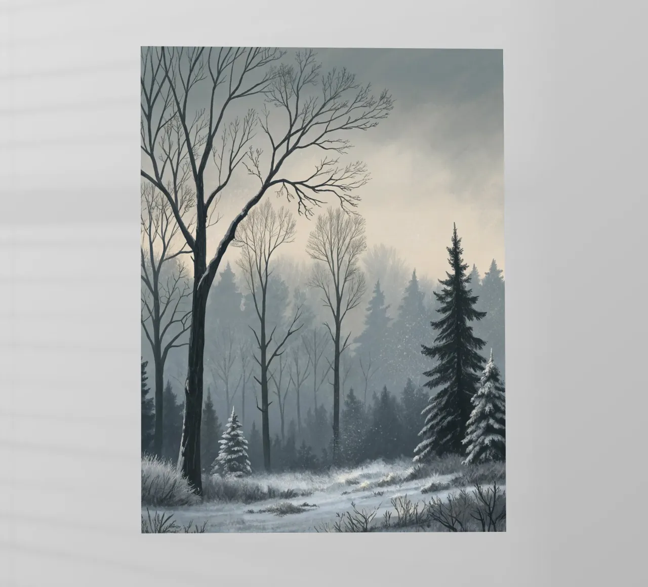 Serenità nel freddo: Un tranquillo sentiero invernale pellicola backlit da Artistic-shop