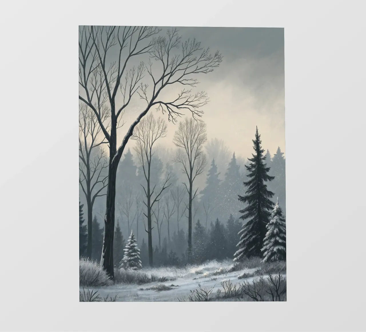 Serenità nel freddo: Un tranquillo sentiero invernale telo in pvc da Artistic-shop
