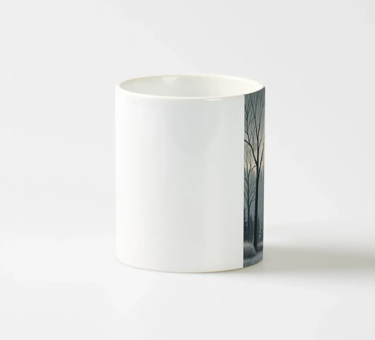 Serenità nel freddo: Un tranquillo sentiero invernale tazza in ceramica da Artistic-shop