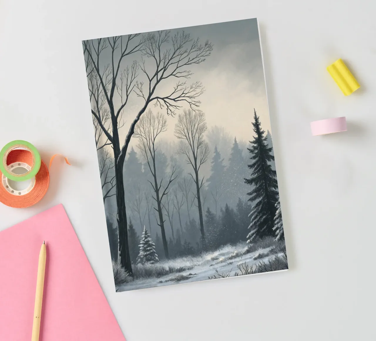 Serenity in the Cold: A Quiet Winter Path notebook by Artistic-shop