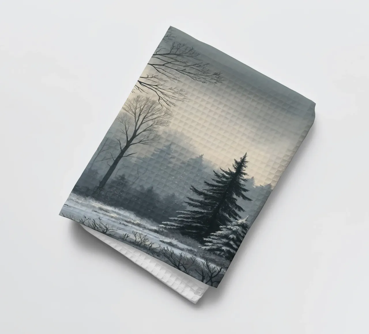 Serenità nel freddo: Un tranquillo sentiero invernale canovaccio da cucina da Artistic-shop