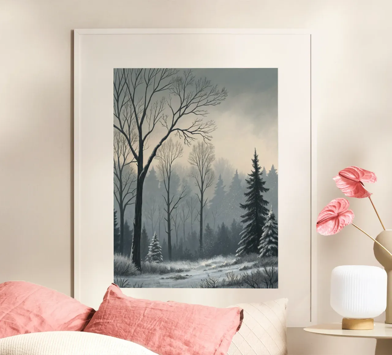Serenity in the Cold: A Quiet Winter Path hahnemühle by Artistic-shop