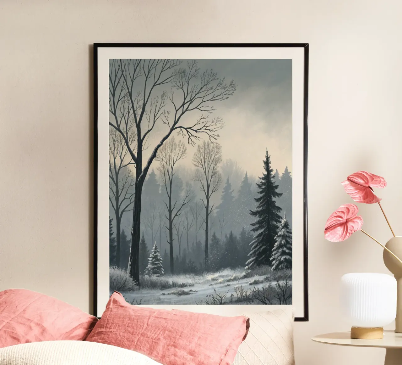 Serenity in the Cold: A Quiet Winter Path hahnemühle by Artistic-shop