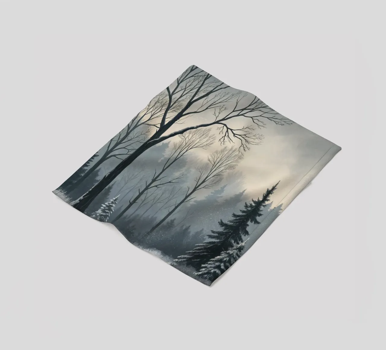 Serenità nel freddo: Un tranquillo sentiero invernale coperta in pile da Artistic-shop