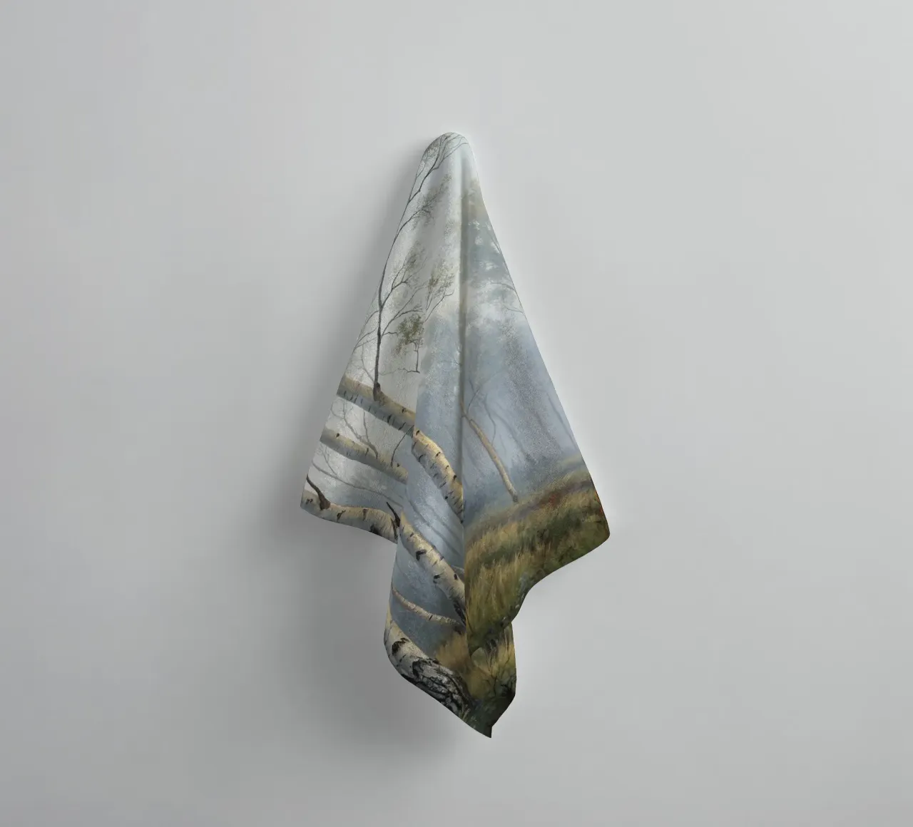 Path Through a Misty Birch and Aspen Forest towel by Artistic-shop