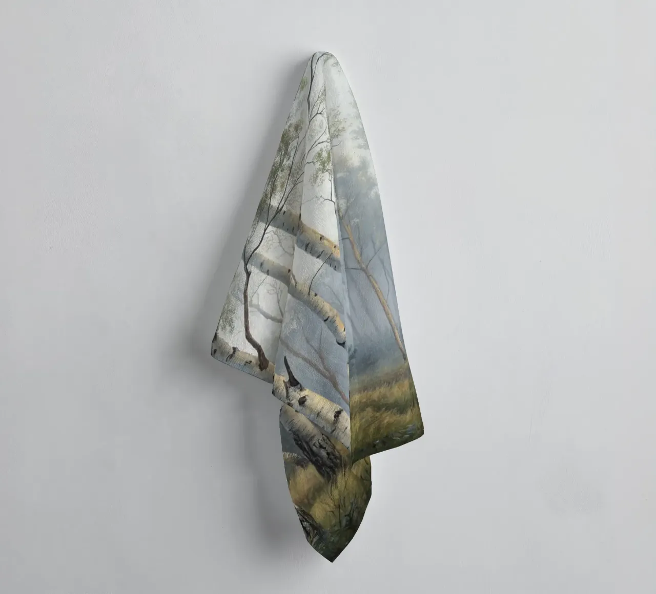 Path Through a Misty Birch and Aspen Forest towel by Artistic-shop