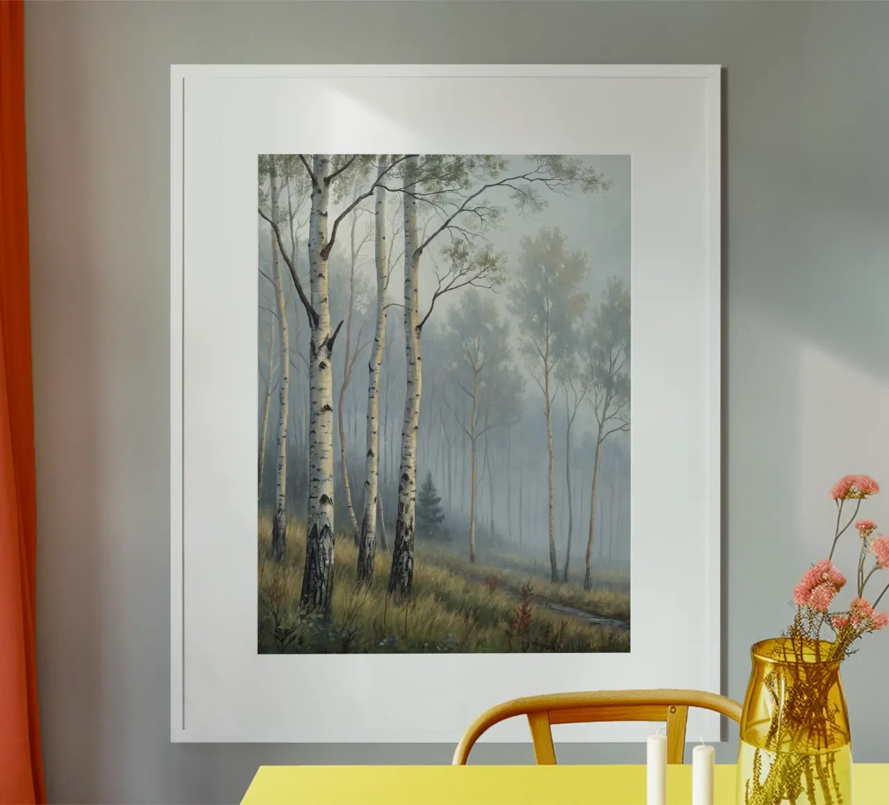 Path Through a Misty Birch and Aspen Forest hahnemühle by Artistic-shop