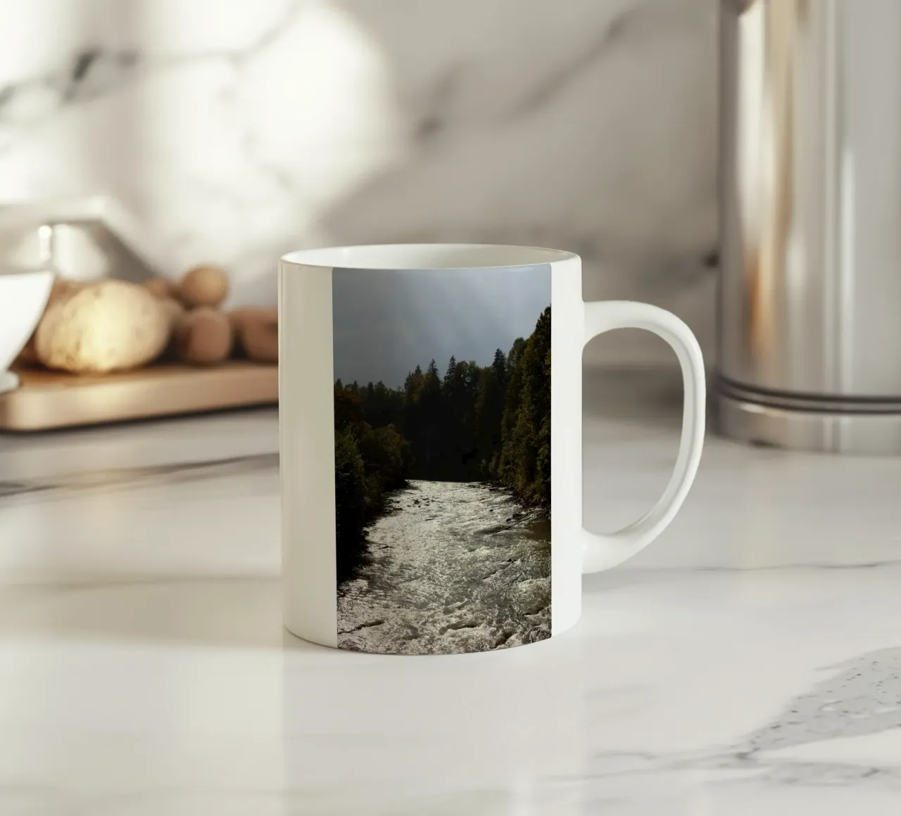 Fiume nei Carpazi, Ucraina tazza in ceramica da Simon Koy