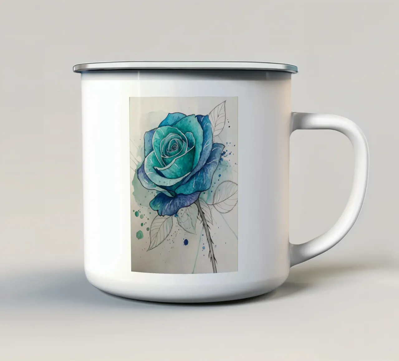 Aqua Bloom: A Watercolor tazza in smalto da Artistic-shop