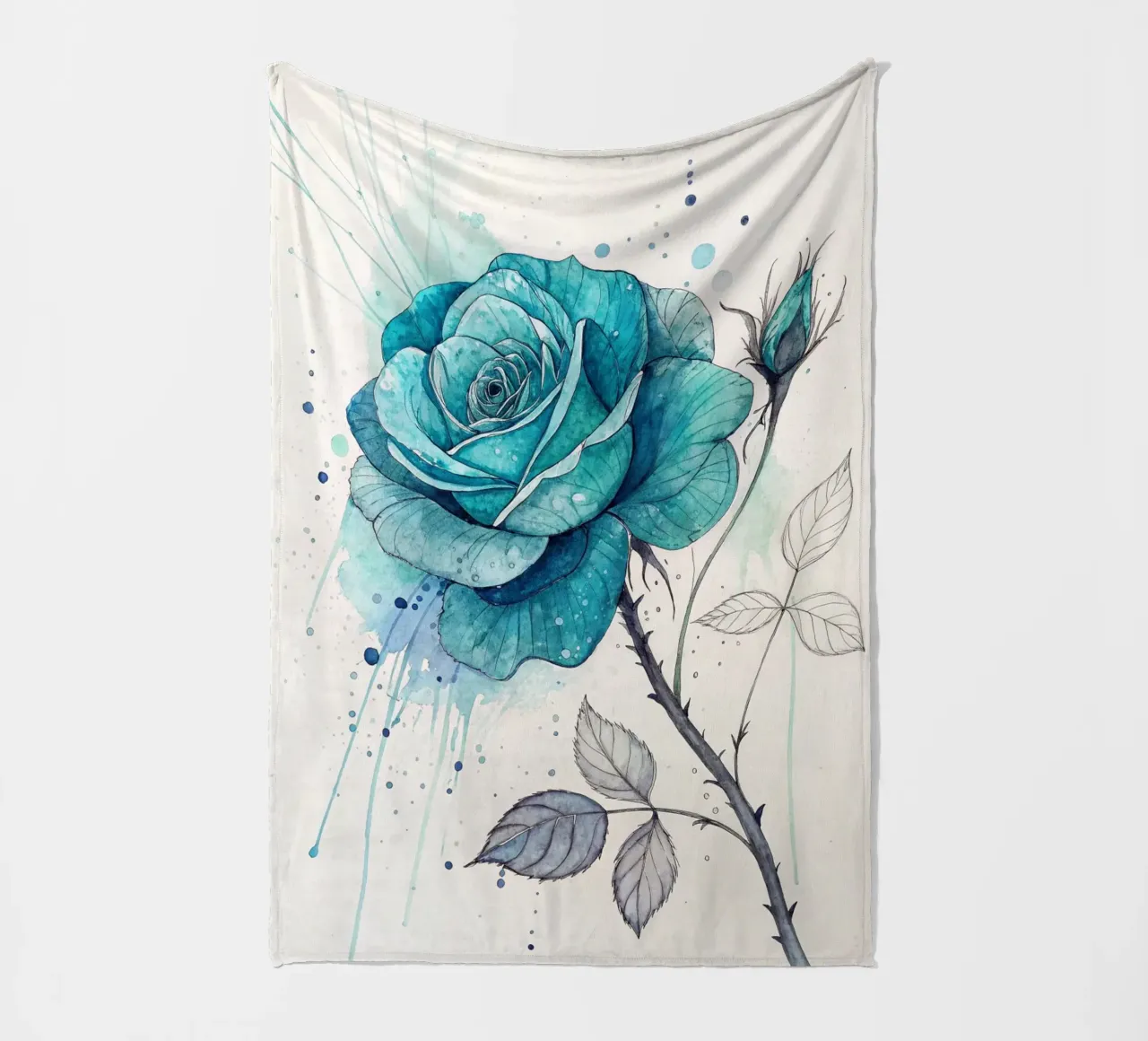 Rosa turchese tranquillo coperta in pile da Artistic-shop
