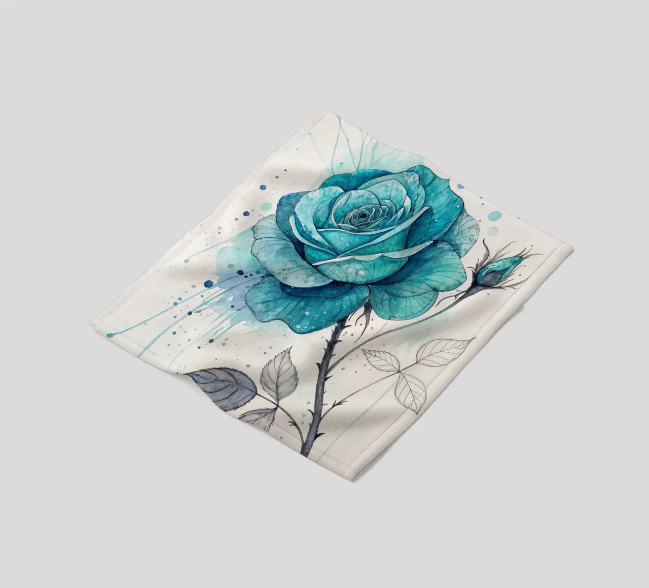 Rosa turchese tranquillo coperta in pile da Artistic-shop