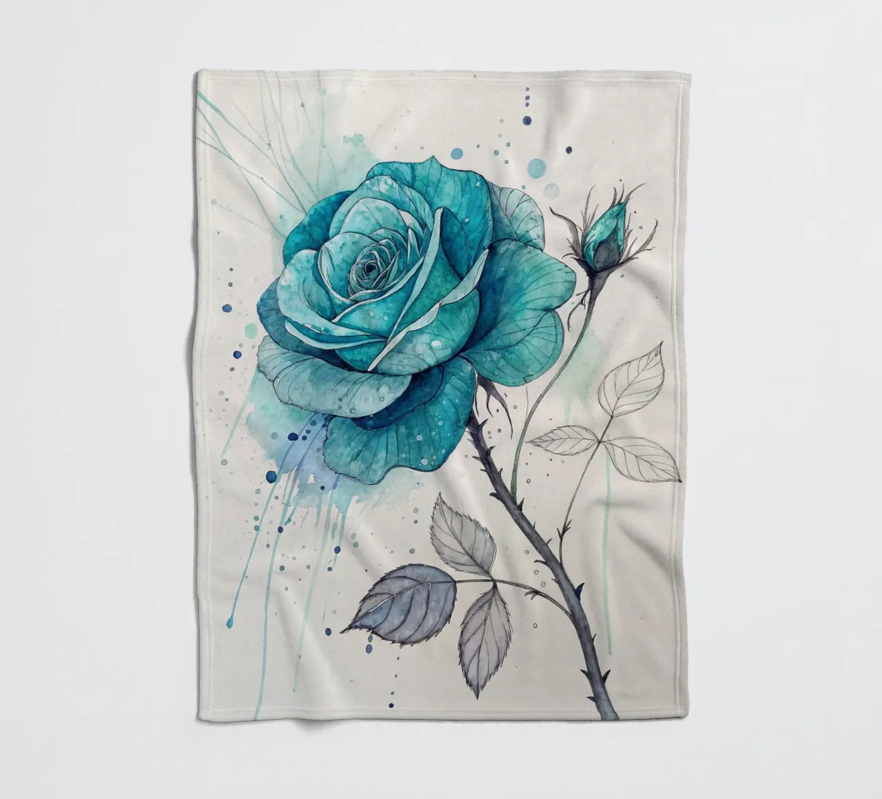 Rosa turchese tranquillo coperta in pile da Artistic-shop