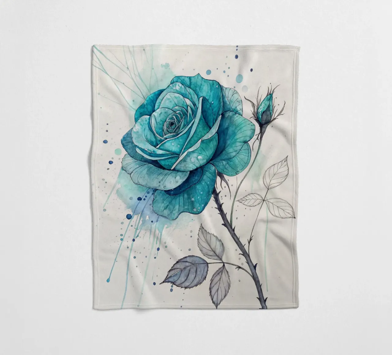 Rosa turchese tranquillo coperta in pile da Artistic-shop