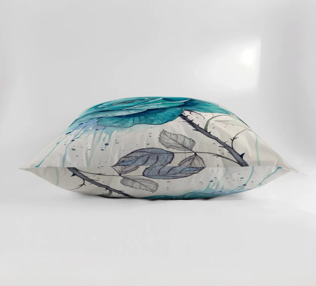 Rosa turchese tranquillo cuscino da Artistic-shop