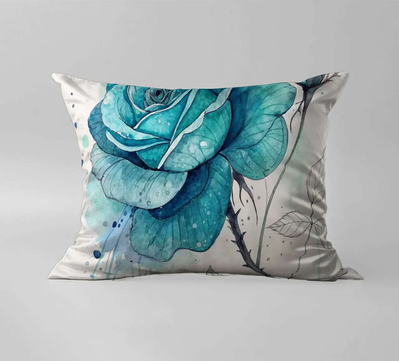 Rosa turchese tranquillo cuscino da Artistic-shop