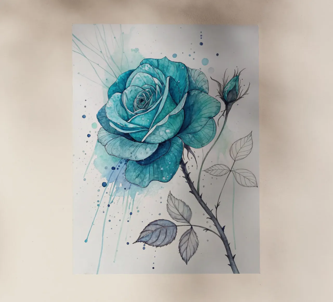 Rosa turchese tranquillo pellicola backlit da Artistic-shop