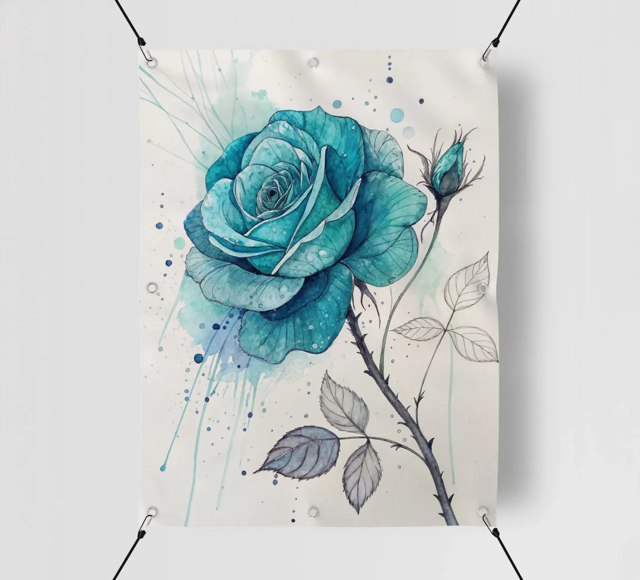 Rosa turchese tranquillo telo in pvc da Artistic-shop