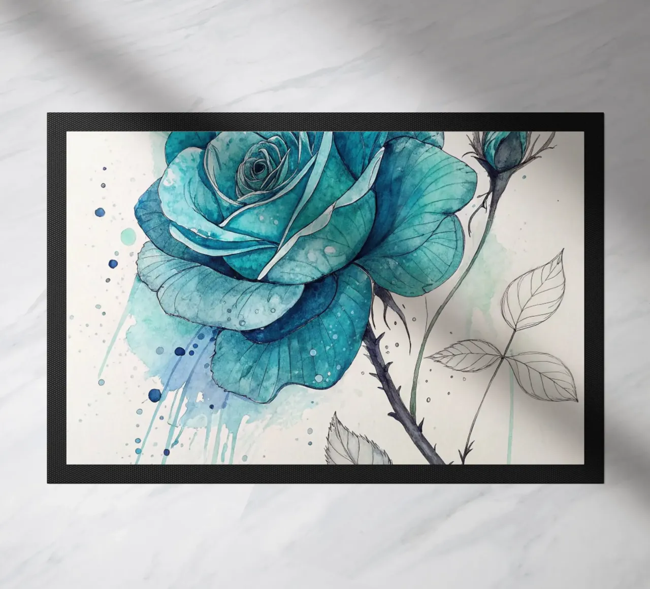 Rosa turchese tranquillo zerbino da Artistic-shop