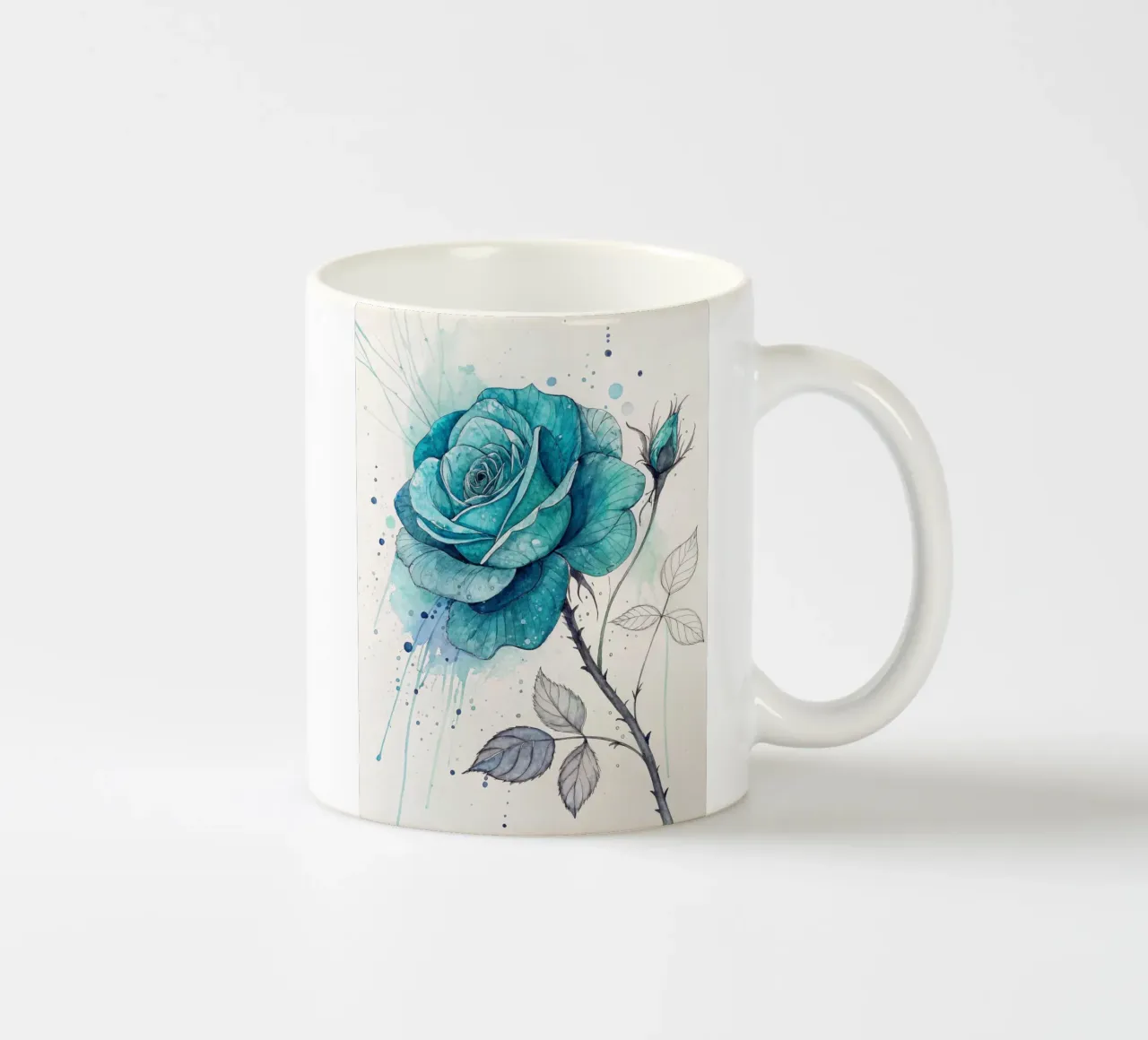 Rosa turchese tranquillo tazza in ceramica da Artistic-shop