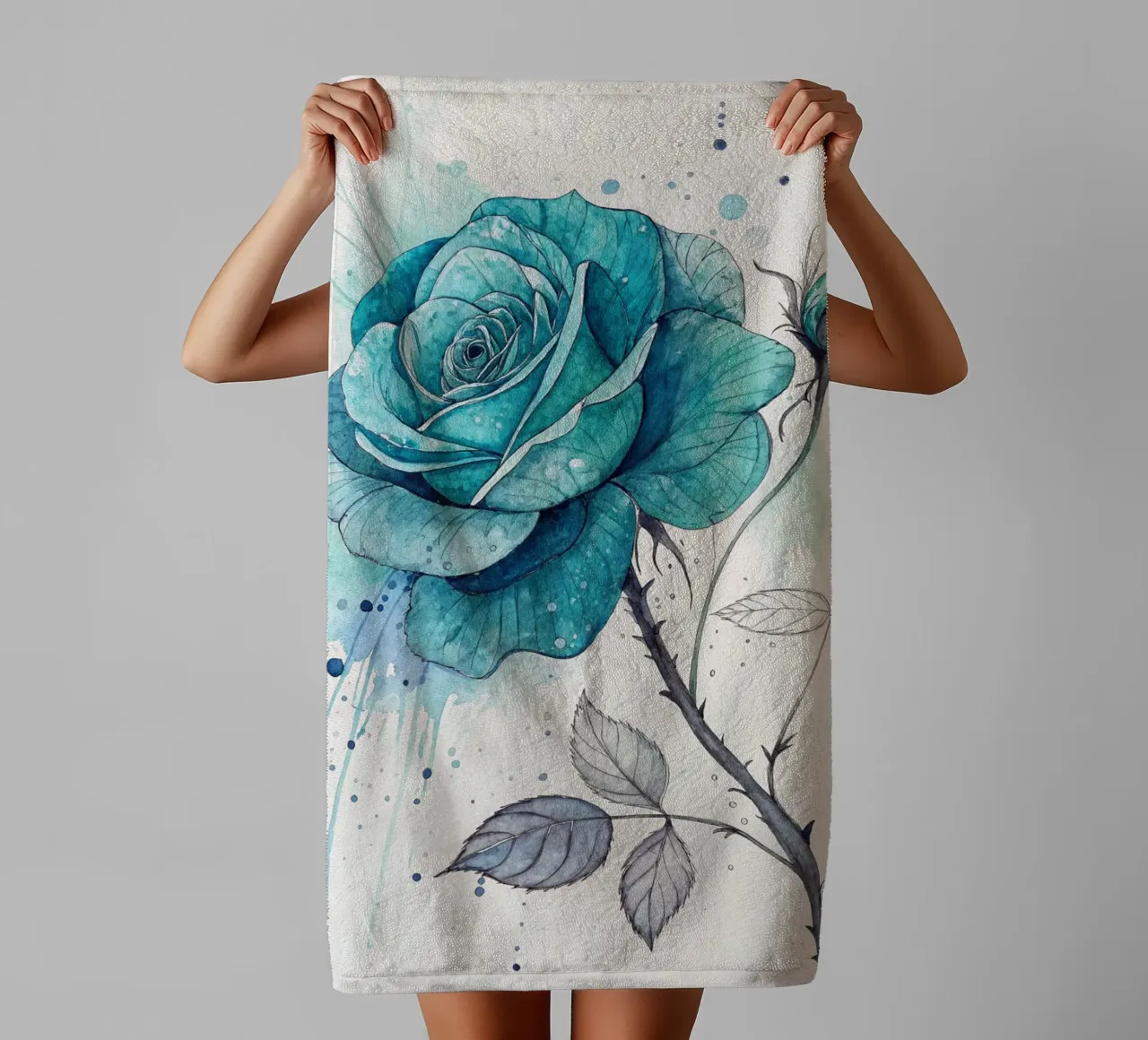 Rosa turchese tranquillo asciugamano da bagno da Artistic-shop