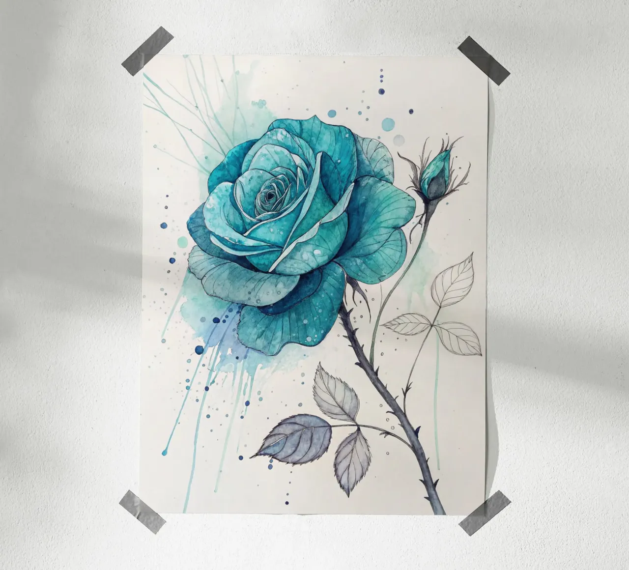 Rosa turchese tranquillo carta hahnemühle da Artistic-shop