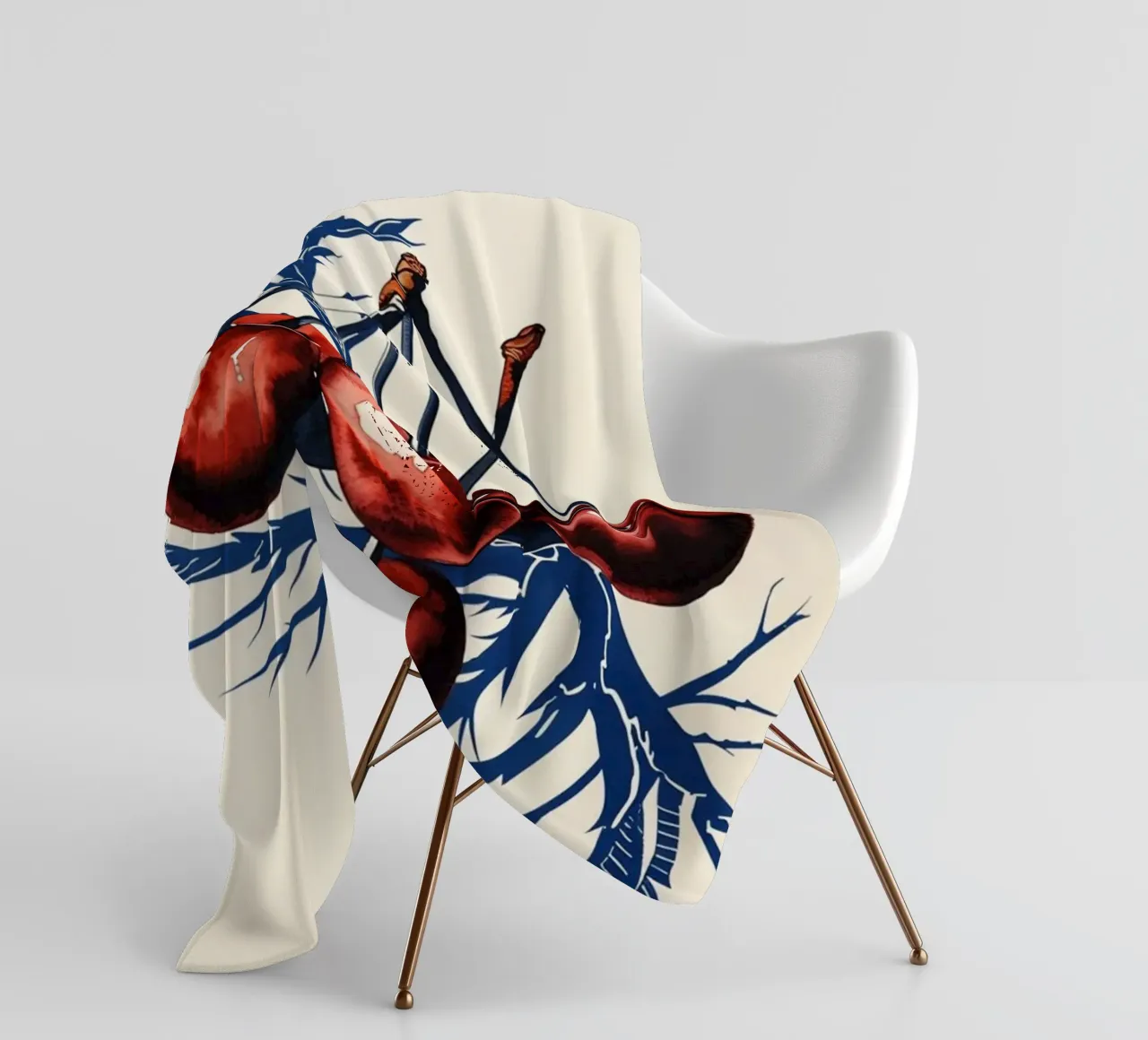 Karminrote Kirschen auf mitternächtlichen Zweigen Fleecedecke von Artistic-shop