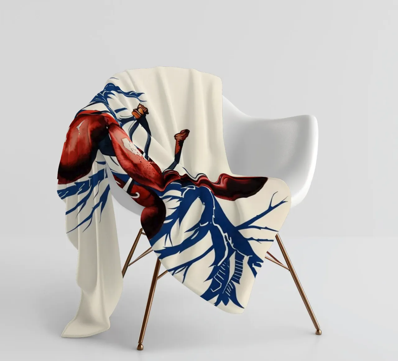 Karminrote Kirschen auf mitternächtlichen Zweigen Fleecedecke von Artistic-shop
