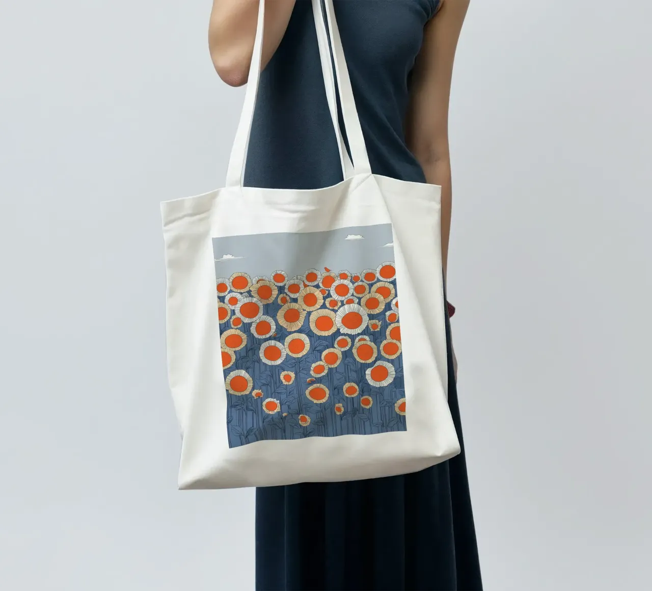Sonnenblumenmeer borsa in juta da Daschart
